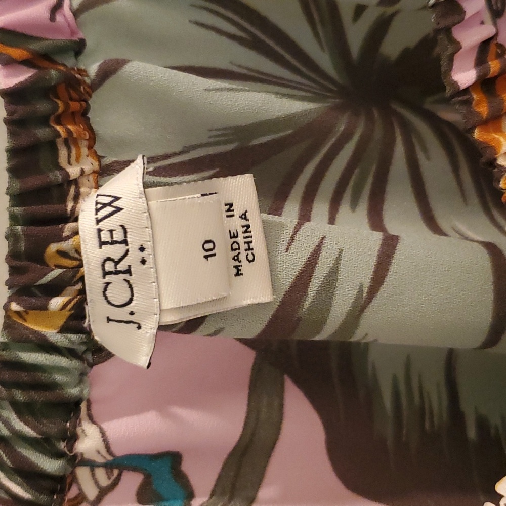 J. Crew Pink Tropical Floral Off-Shoulder Blouse - Picture 2 of 5